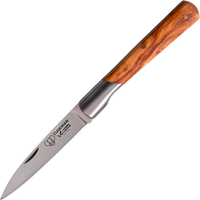 Cudeman Vendetta Pocket Knife - Natural Olive Wood with Bolster