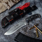 CUCHILLO BOINA VERDE ESPAÑOL (299-BC) con funda cuero negro + Paracord rojo