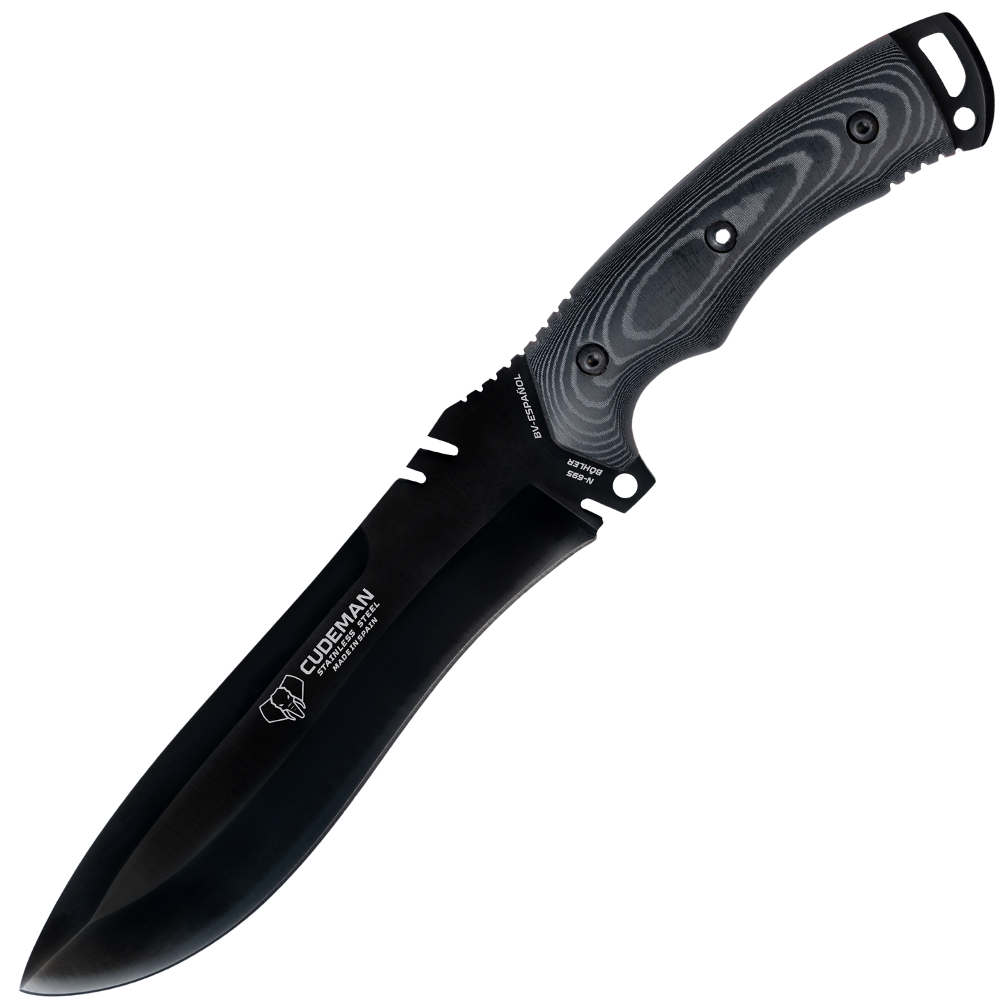 Cudeman Boina Verde Espanol Black-Coated Tactical Knife